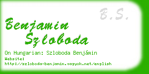 benjamin szloboda business card